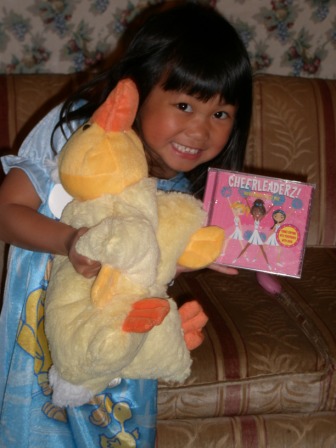 Kasen with her Easter Bunny presents